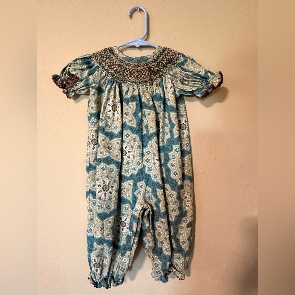 Stellabell Brown and Blue Patterned Top